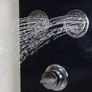 55" Black Rainfall Shower Panel w- Massage Jets