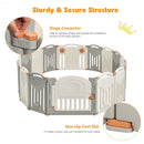 16 Panel Activity Safety Baby Playpen w- Lock Door-Beige