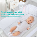 Height Adjustable Baby Side Crib  with Music Box & Toys-Light Gray
