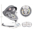 Baby Swing Electric Rocking Chair with Music Timer-Gray