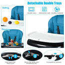 4 in 1 High Chair–Booster Seat with Adjustable Height and Recline-Navy