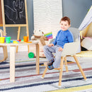 3 in 1 Convertible Wooden High Chair with Cushion-Gray