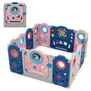 14-Panel Foldable Baby Playpen Kids Safety Play Center with Lockable Gate
