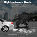 5-Point Harness Lightweight Infant Stroller with Foot Cover and Adjustable Backrest-Black
