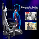 Gaming Chair Adjustable Swivel Racing Style Computer Office Chair-White