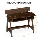 Computer Desk Home Office Writing Workstation with Flip Top Compartment
