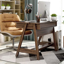 Computer Desk Home Office Writing Workstation with Flip Top Compartment
