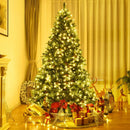 7.5 ft Artificial Christmas Tree with LED Lights and Pine Cones