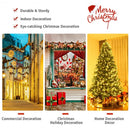 Flocked Artificial Christmas Tree with LED Lights and Pine Cones-8'
