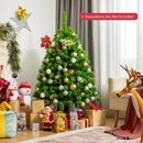 Snow Flocked Artificial Christmas Tree with Metal Stand-4.5 ft