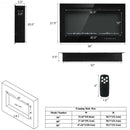 36 Inch Electric Wall Mounted Ultrathin Fireplace with Touch Screen and Timer