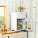 3.3 Cubic Feet Compact Refrigerator with Freezer 2 Reversible Door Mini Fridge-White