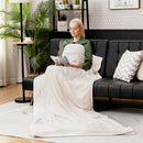 62" x 84" Flannel Heated Electric Blanket with 10 Heating Levels-Beige
