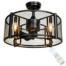 5 Blades Enclosed Ceiling Fan with Light and Remote Control-Black