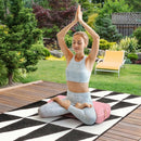Yoga Bolster Pillow with Washable Cover and Carry Bag-Pink
