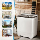 26 Pound Portable Semi-automatic Washing Machine with Built-in Drain Pump-Gray