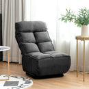 Swivel Folding Floor Gaming Chair with 6 Adjustable Positions  and Metal Base-Gray