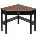 Corner Wooden PC Laptop Computer Desk-Coffee