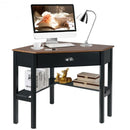 Corner Wooden PC Laptop Computer Desk-Coffee