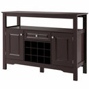 Elegant Classical Multifunctional Wooden Wine Cabinet Table Brown