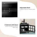 50" TV Stand Modern Wood Storage Console with 2 Doors