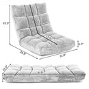 Adjustable 14-position Cushioned Floor Chair-Beige
