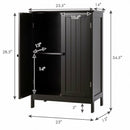 Bathroom Floor Storage Double Door Cupboard Cabinet-Brown