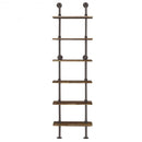 6-Shelf Rustic Vintage Industrial Pipe Wall Shelf