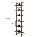 6-Shelf Rustic Vintage Industrial Pipe Wall Shelf