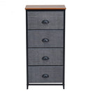 Chest Storage Tower Side Table Display Storage with 4 Drawers-Black