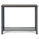 Metal Frame Wood  Console Sofa Table with Storage Shelf-Sliver