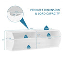 48.5" 2 Tier Modern Wall Mounted Hanging Floating Shelf-White