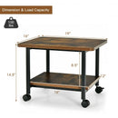Under Desk Printer Stand with 360° Swivel Casters-Brown