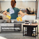 Rolling Kitchen Trolley Island Utility Cart Storage Shelf-Deep Brown