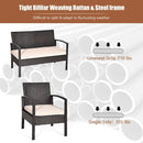 4 Pcs Patio Furniture Sets Rattan Chair Wicker Set Outdoor Bistro