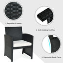 4 Pcs Wicker Conversation Furniture Set Patio Sofa and Table Set-White