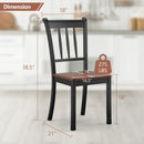 2 Pieces Solid Whitesburg Spindle Back Wood Dining Chairs-Black