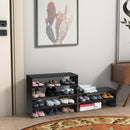 3 Pcs 31-Inch Stackable Shoe Rack-Brown