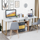 87" 2 Person Adjustable L-Shaped Computer Desk