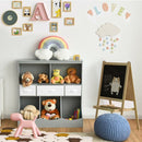 Freestanding Combo Cubby Bin Storage Organizer Unit W-3 Baskets-Gray