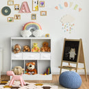 Freestanding Combo Cubby Bin Storage Organizer Unit W-3 Baskets-White