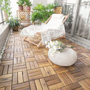 10 Pieces 12" x 12" Acacia Wood  Interlocking Check Deck Tiles