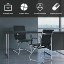 Set of 2 Heavy Duty Gues Chairs for Guest Reception Conference-Black