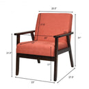 Solid Rubber Wood Fabric Accent Armchair-Orange