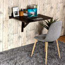 Space Saver Folding Wall-Mounted Drop-Leaf Table-Brown