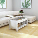 Lift Top Coffee Table with Hidden Storage Compartment-White