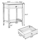 Wooden Nightstand  End Table Storage Display -White