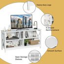 Wooden TV Stand Entertainment Media Center -White