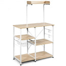 4 Tier Vintage Kitchen Baker's Rack Utility Microwave Stand-Natural