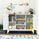 Wood TV Stand Console Cabinet for 50" TV-White